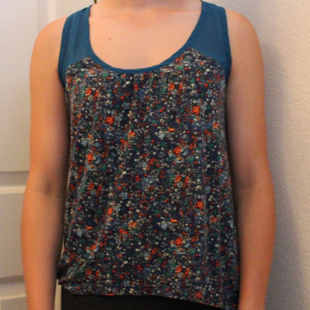 Floral Tank Top with Sheer Detailing